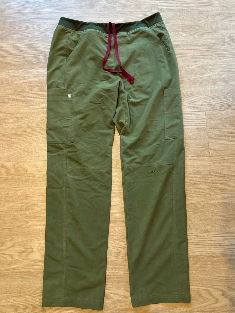 Figs Men’s Large Axim Cargo Scrub Pants Army Green Medical Stretch Work Read*